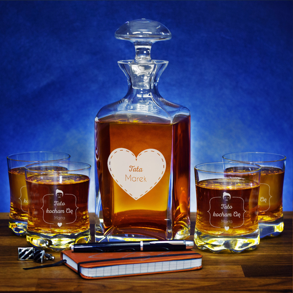 pomysły na prezent z okazji 50 urodzin Taty - karafka i szklanki do whisky