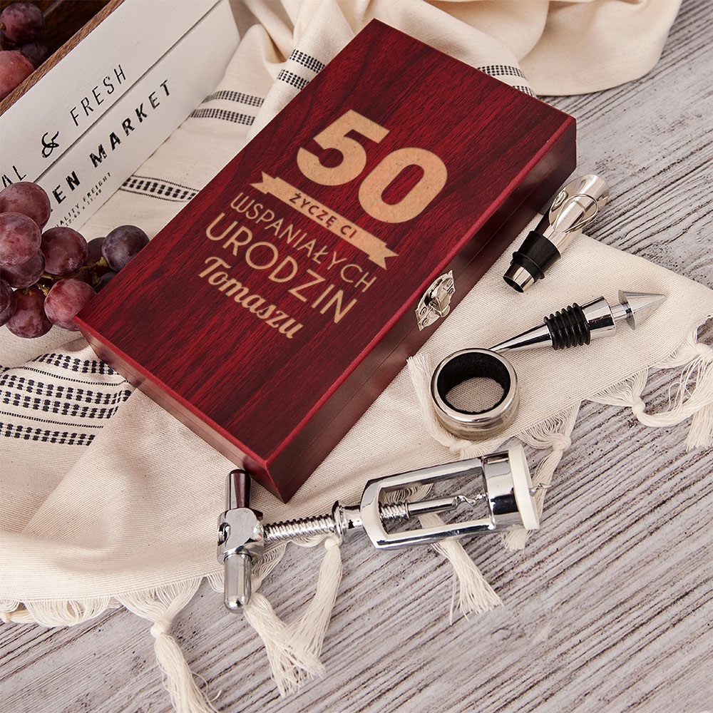 Zestaw do wina - prezent na 50 urodziny