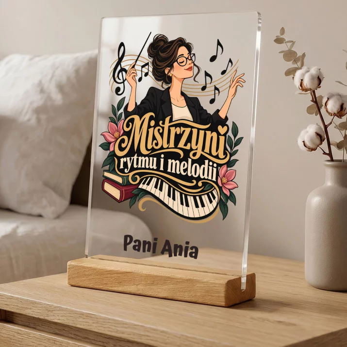 Druk Na Szkle Dla Nauczycielki Muzyki Prezent Na Dzień Nauczyciela Dla Kobiety: Mistrzyni Rytmu I Melodii