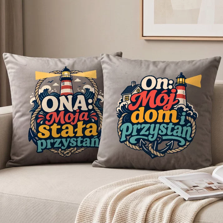Poduszki Dekoracyjne Dla Pary Młodej Prezent Na Ślub Dla Pary: Przystań Dla Dwojga Poduszki Dekoracyjne Dla Pary Młodej Prezent Na Ślub Dla Pary: Przystań Dla Dwojga