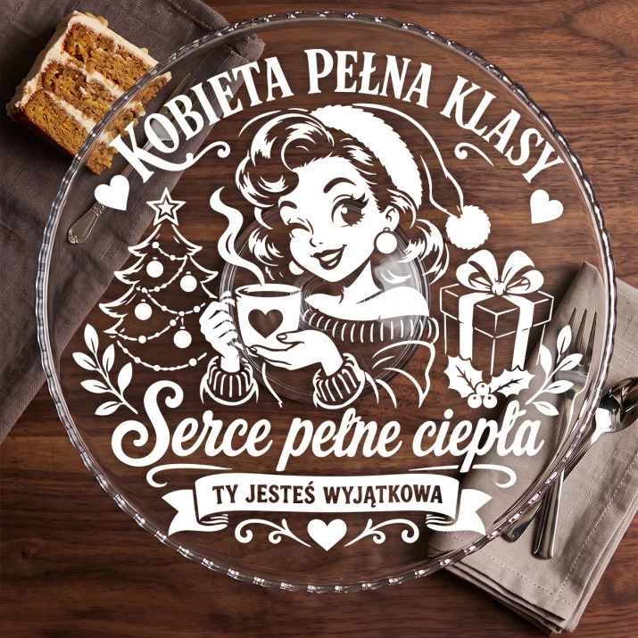 Patera Na Ciasto Na Boże Narodzenie Prezent Dla Kobiety: Kobiet A Pełna Klasy Patera Na Ciasto Na Boże Narodzenie Prezent Dla Kobiety: Kobiet A Pełna Klasy