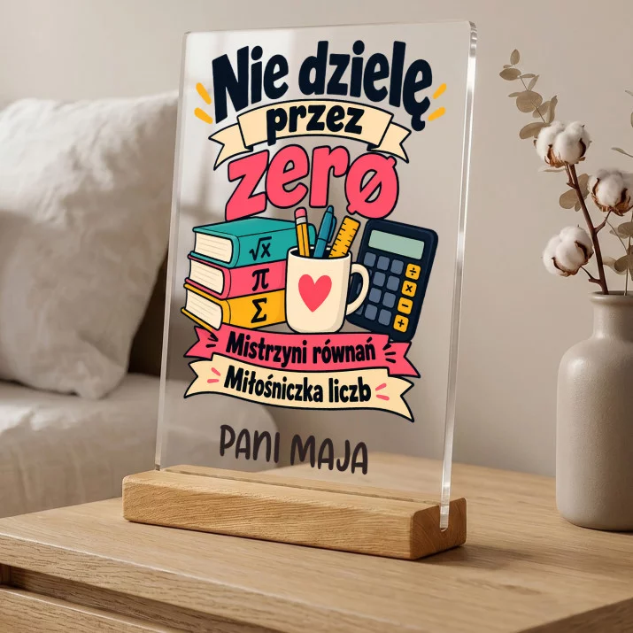 Druk Na Szkle Dla Nauczycielki Matematyki Prezent Na Dzień Nauczyciela Dla Kobiety: Nie Dzielę Przez Zero Druk Na Szkle Dla Nauczycielki Matematyki Prezent Na Dzień Nauczyciela Dla Kobiety: Nie Dzielę Przez Zero