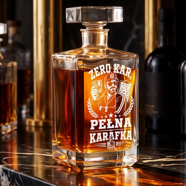 Karafka Do Whisky z Grawerem Dla Trenera Prezent: Zero Kar, Pełna Karafka