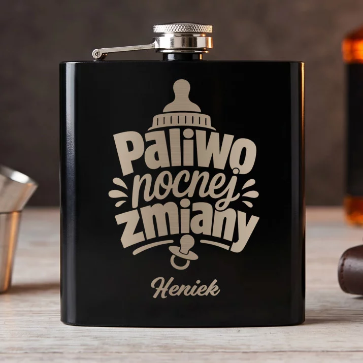 Piersiówka Z Grawerem Na Narodziny Dziecka Prezent Dla Mężczyzny: Paliwo Nocnej Zmiany