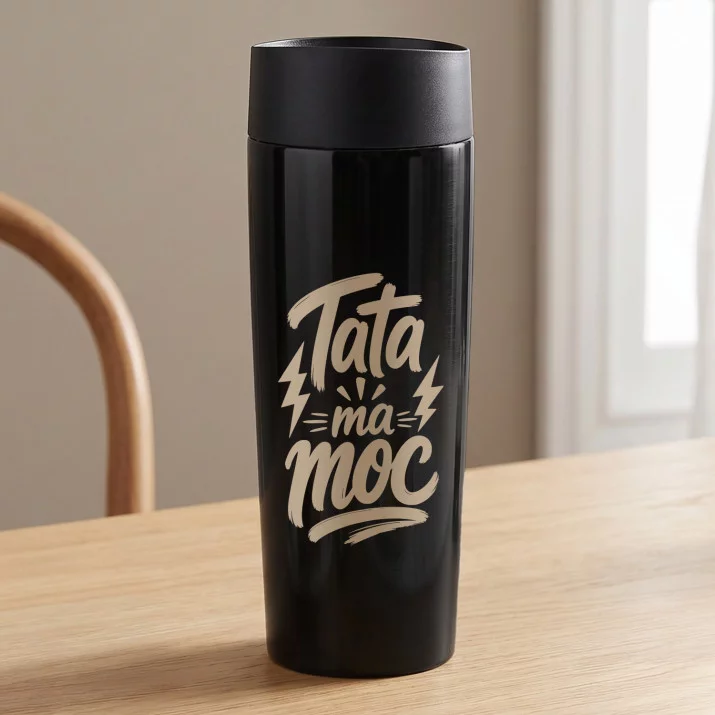 Kubek Termiczny Dla Taty Prezent Na Dzień Ojca Dla Mężczyzny: Tata Ma Moc