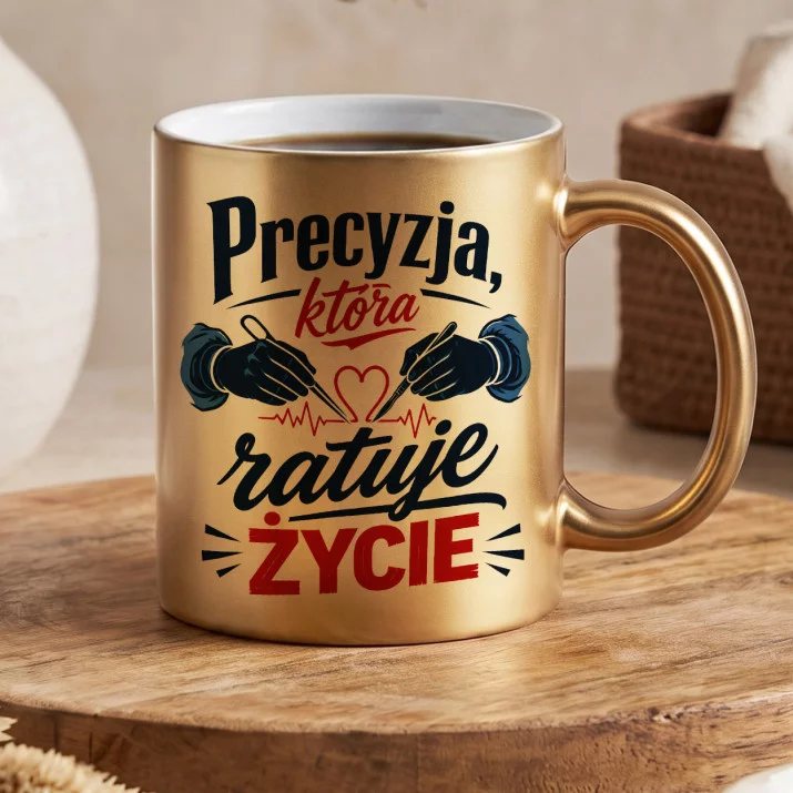 Złoty Kubek Dla Chirurga Prezent Dla Mężczyzny: Chirurgiczna Precyzja Złoty Kubek Dla Chirurga Prezent Dla Mężczyzny: Chirurgiczna Precyzja
