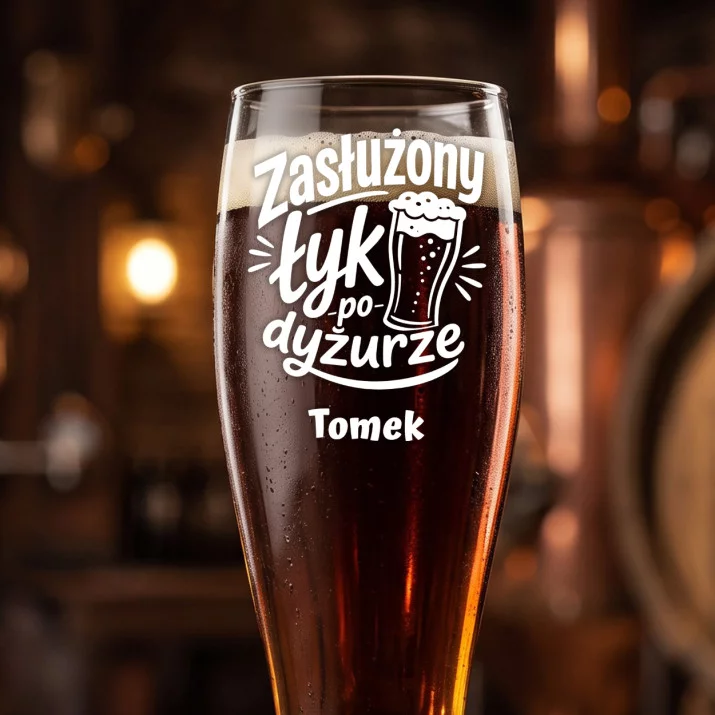 Szklanka Do Piwa Dla Pielęgniarza Prezent Dla Mężczyzny: Łyk Po Dyżurze Szklanka Do Piwa Dla Pielęgniarza Prezent Dla Mężczyzny: Łyk Po Dyżurze