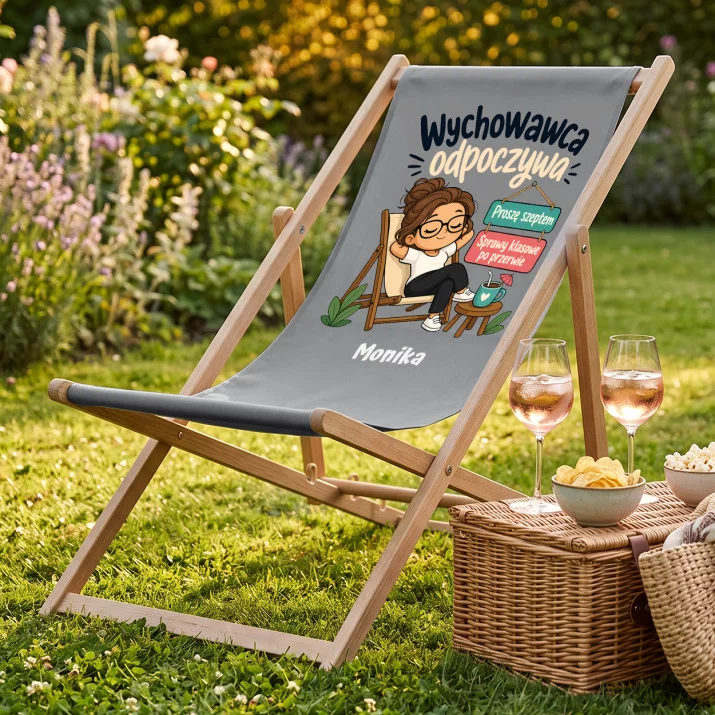 Leżak Z Nadrukiem Dla Wychowawcy Prezent Na Dzień Nauczyciela Dla Mężczyzny: Wychowawca Odpoczywa Leżak Z Nadrukiem Dla Wychowawcy Prezent Na Dzień Nauczyciela Dla Mężczyzny: Wychowawca Odpoczywa