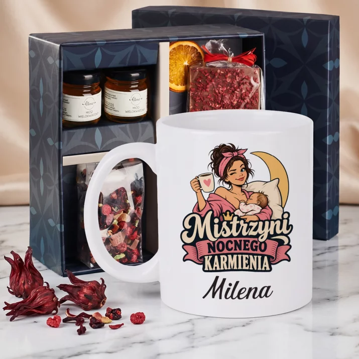 Zestaw Prezentowy z Kubkiem Dla Nowej Mamy Na Dzień Mamy Dla Kobiety: Mistrzyni Nocnego Zestaw Prezentowy z Kubkiem Dla Nowej Mamy Na Dzień Mamy Dla Kobiety: Mistrzyni Nocnego