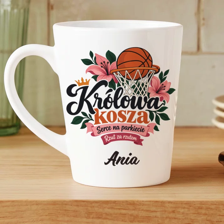 Kubek Personalizowany Dla Koszykarki Prezent Dla Kobiety: Królowa Kosza Kubek Personalizowany Dla Koszykarki Prezent Dla Kobiety: Królowa Kosza