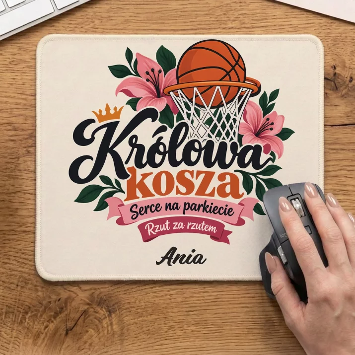 Podkładka Pod Myszkę Dla Koszykarki Prezent Dla Kobiety: Królowa Kosza Podkładka Pod Myszkę Dla Koszykarki Prezent Dla Kobiety: Królowa Kosza