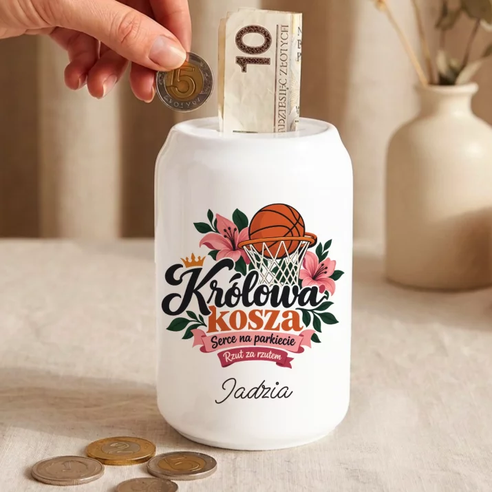 Skarbonka Dla Koszykarki Prezent Dla Kobiety: Królowa Kosza Skarbonka Dla Koszykarki Prezent Dla Kobiety: Królowa Kosza