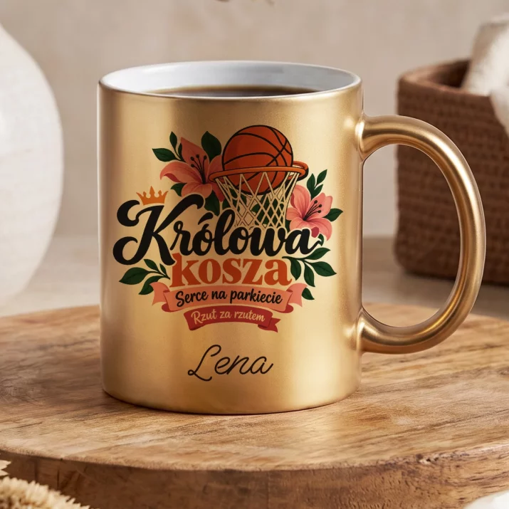 Złoty Kubek Dla Koszykarki Prezent Dla Kobiety: Królowa Kosza
