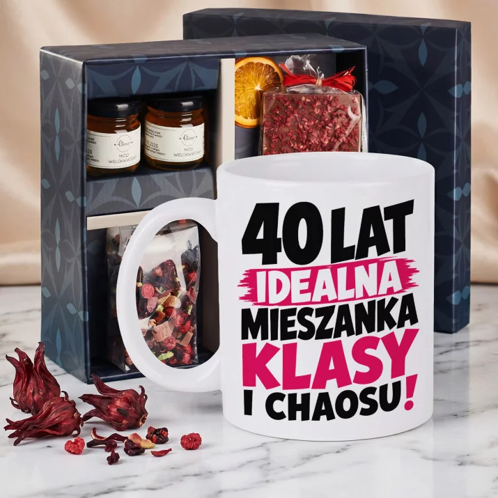 Zestaw Prezenowy Z Kubkiem Dla 40 Latki Na 40 Urodziny: Idealna Mieszanka Zestaw Prezenowy Z Kubkiem Dla 40 Latki Na 40 Urodziny: Idealna Mieszanka