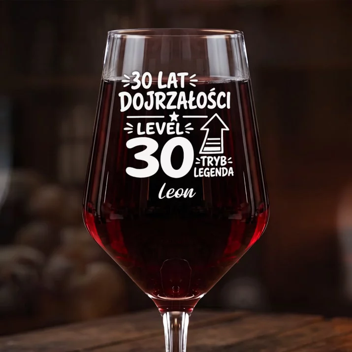 Mega Kieliszek Do Wina z Grawerem Na 30 Urodziny Prezent Dla 30 Latka Mężczyzny: Level 30 Dojrzałości Mega Kieliszek Do Wina z Grawerem Na 30 Urodziny Prezent Dla 30 Latka Mężczyzny: Level 30 Dojrzałości