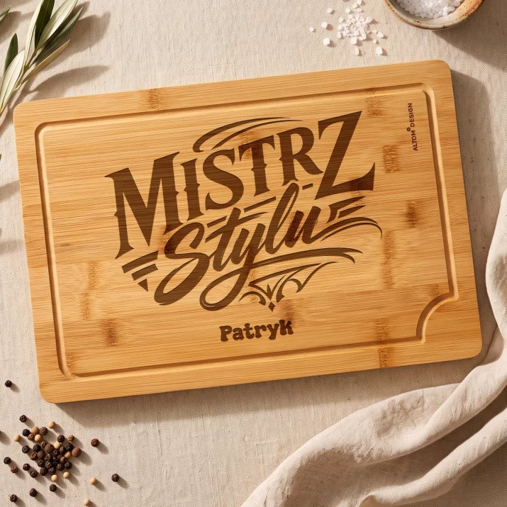 Deska Do Krojenia z Grawerem Dla Mężczyzny Prezent Dla Mężczyzny: Mistrz Stylu Deska Do Krojenia z Grawerem Dla Mężczyzny Prezent Dla Mężczyzny: Mistrz Stylu