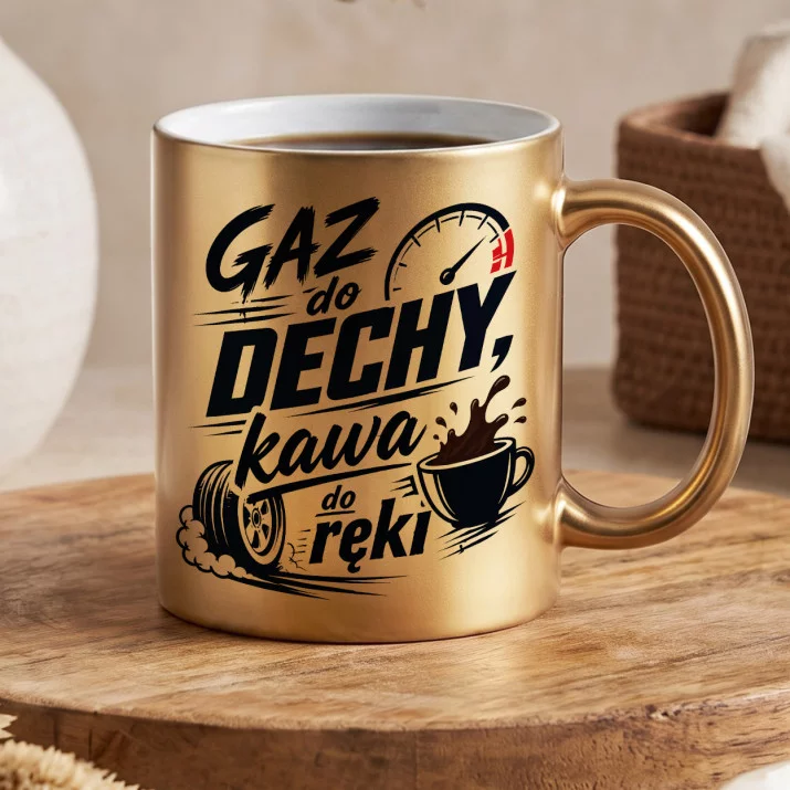 Złoty Kubek Dla Samochodziarza Prezent Dla Mężczyzny: Motoryzacyjny Humor