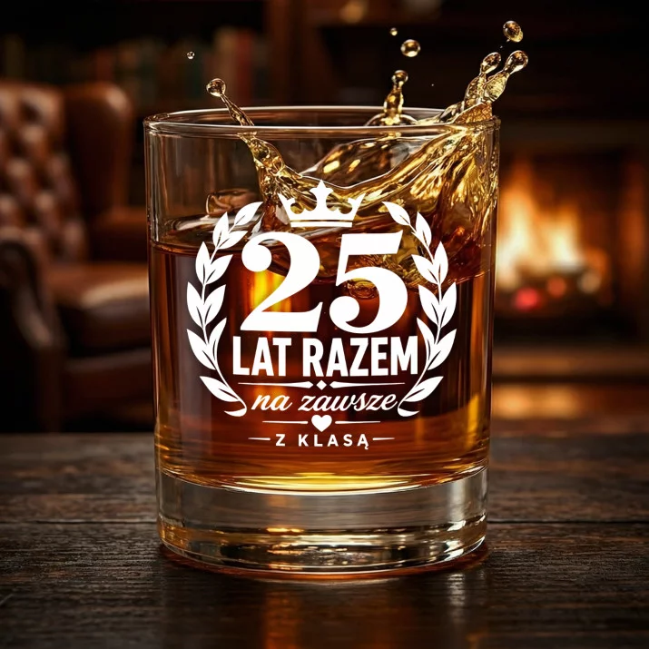 Szklanka Do Whisky Na 25 Rocznicę Ślubu Prezent Dla Mężczyzny: 25 Lat Razem