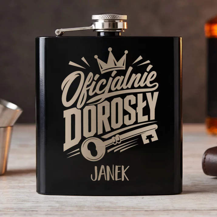 Piersiówka Z Grawerem Na 18 Urodziny Prezent Dla Mężczyzny: Elegancki Dowcip Piersiówka Z Grawerem Na 18 Urodziny Prezent Dla Mężczyzny: Elegancki Dowcip