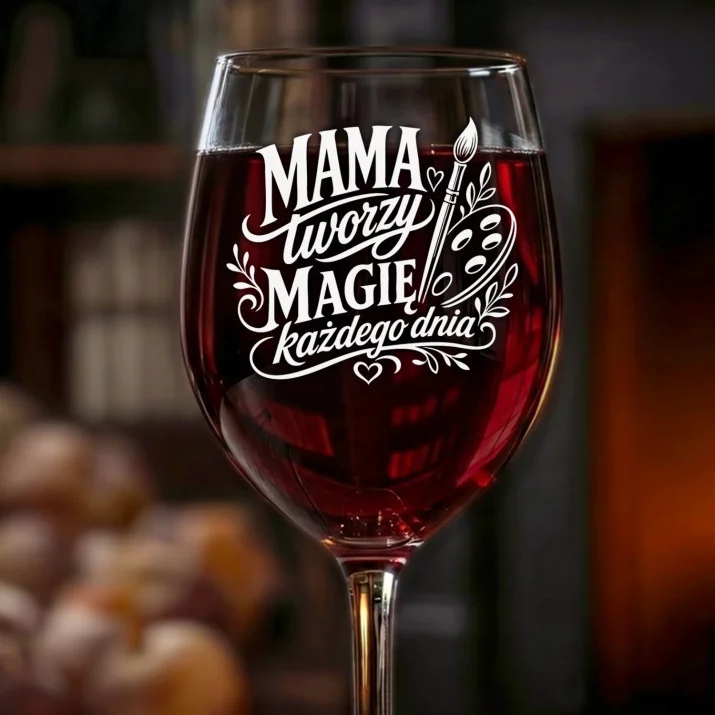 Kieliszek Do Wina Na Dzień Mamy Prezent Dla Mamy Kobiety: Mama Tworzy Magię Kieliszek Do Wina Na Dzień Mamy Prezent Dla Mamy Kobiety: Mama Tworzy Magię