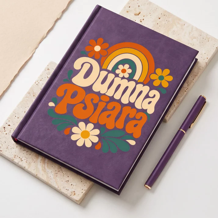 Notatnik A5 Dla Psiary Prezent Dla Kobiety: Retro Miłość Do Psów