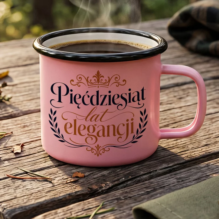 Kubek Emaliowany Na 50 Urodziny Prezent Dla 50 Latki Kobiety: Emblematowa Elegancja Kubek Emaliowany Na 50 Urodziny Prezent Dla 50 Latki Kobiety: Emblematowa Elegancja