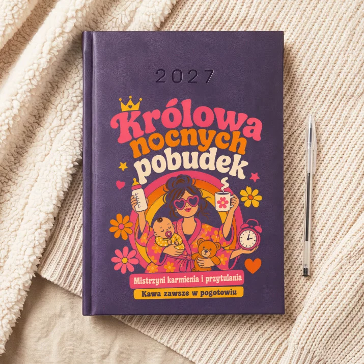 Kalendarz Książkowy A5 2027 Dla Świeżo Upieczonej Mamy Prezent Na Dzień Mamy Dla Kobiety: Radosna Mama Retro