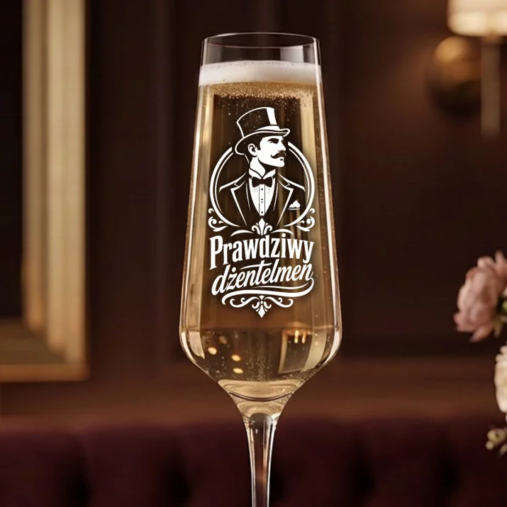 Kieliszek Do Szampana Z Grawerem Dla Faceta Prezent Dla Mężczyzny: Męska Elegancja Kieliszek Do Szampana Z Grawerem Dla Faceta Prezent Dla Mężczyzny: Męska Elegancja