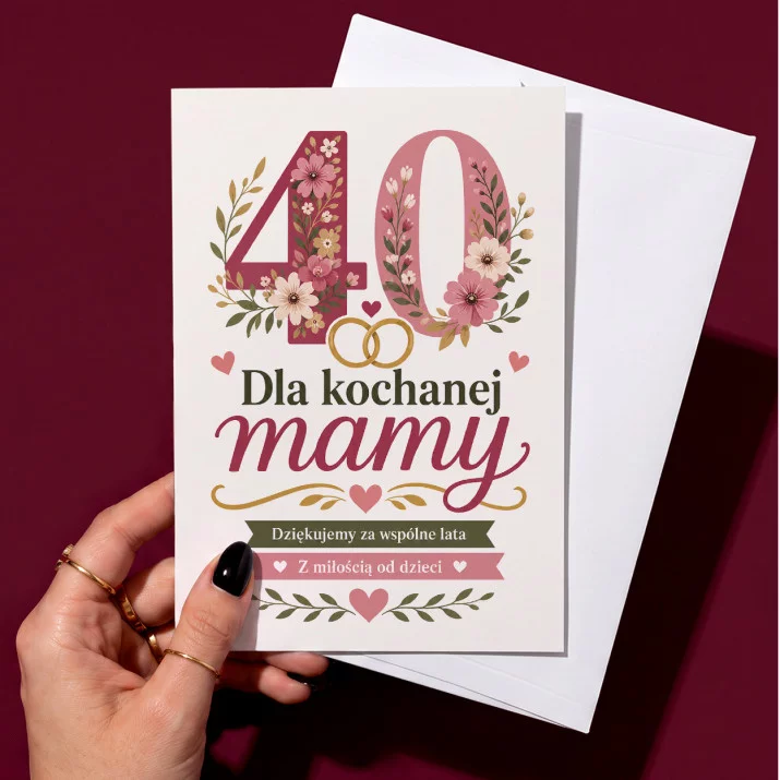 Kartka z Życzeniami Na 40 Rocznicę Ślubu Rodziców Dla Kobiety: Sentymentalna Elegancja