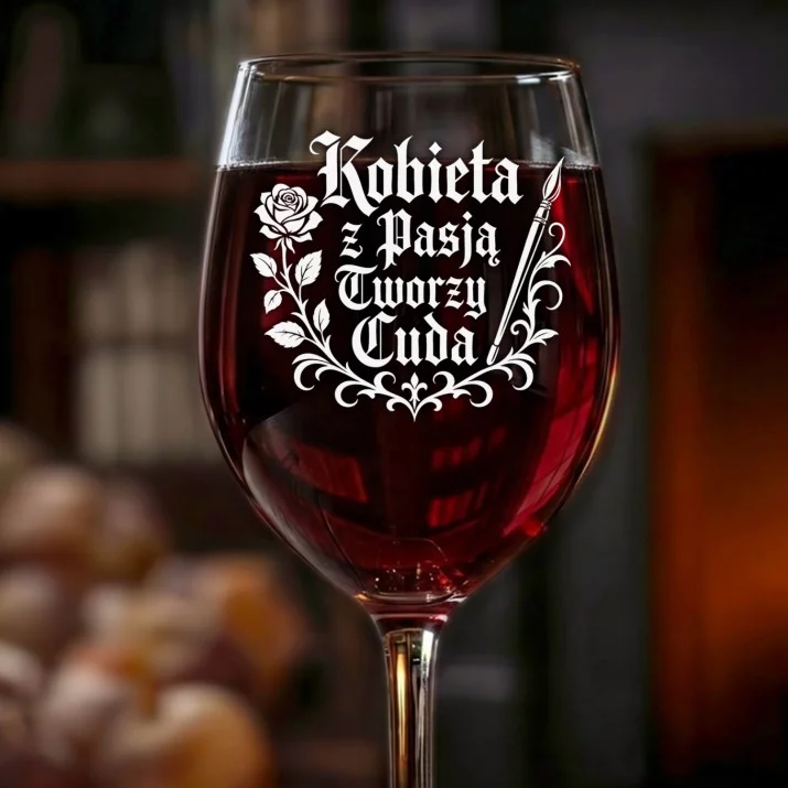 Kieliszek Do Wina Na Dzień Kobiet Prezent Dla Kobiety Kobiety: Kobieta Z Pasją Kieliszek Do Wina Na Dzień Kobiet Prezent Dla Kobiety Kobiety: Kobieta Z Pasją