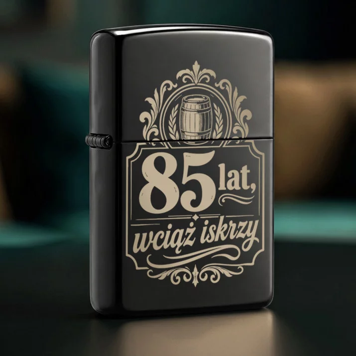 Zapalniczka Z Grawerem Dla 85 Latka Prezent Na 85 Urodziny Dla Mężczyzny: Etykieta Whisky Iskra