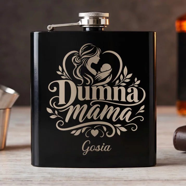 Piersiówka z Grawerem Na Narodziny Dziecka Prezent Dla Kobiety: Dumna Mama Piersiówka z Grawerem Na Narodziny Dziecka Prezent Dla Kobiety: Dumna Mama