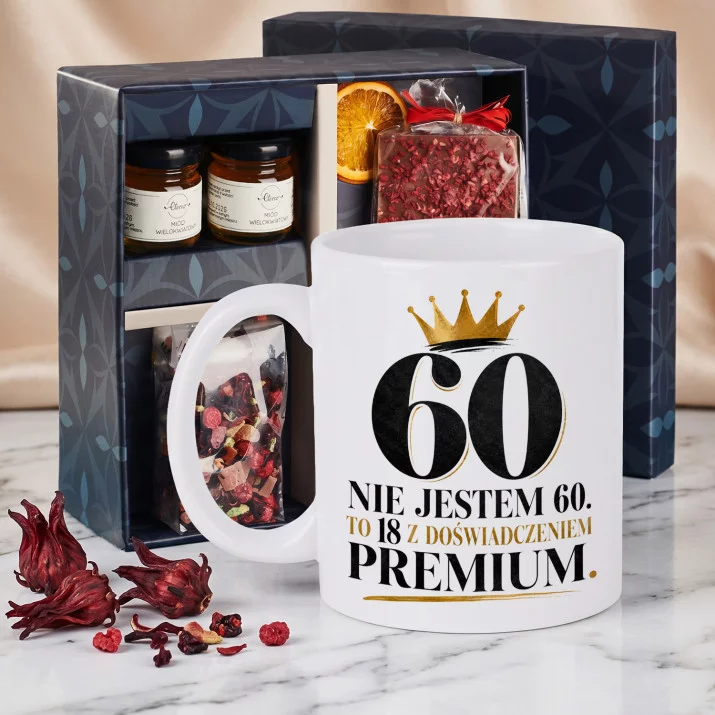 Zestaw Prezenowy Z Kubkiem Na 60 Na 60 Urodziny: Doświadczenie Premium Zestaw Prezenowy Z Kubkiem Na 60 Na 60 Urodziny: Doświadczenie Premium