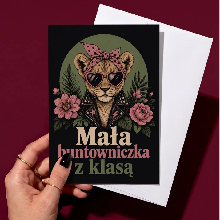 Kartka z Życzeniami Dla Córki Dla Kobiety: Buntownicza Elegancja Kartka z Życzeniami Dla Córki Dla Kobiety: Buntownicza Elegancja