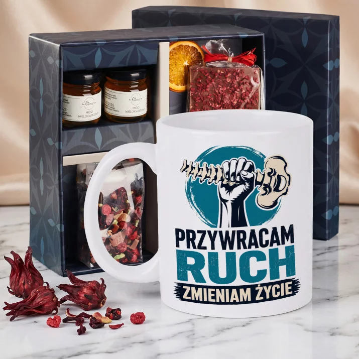 Zestaw Prezenowy Z Kubkiem Dla Fizjoterapeuty: Przywracam Ruch Zestaw Prezenowy Z Kubkiem Dla Fizjoterapeuty: Przywracam Ruch