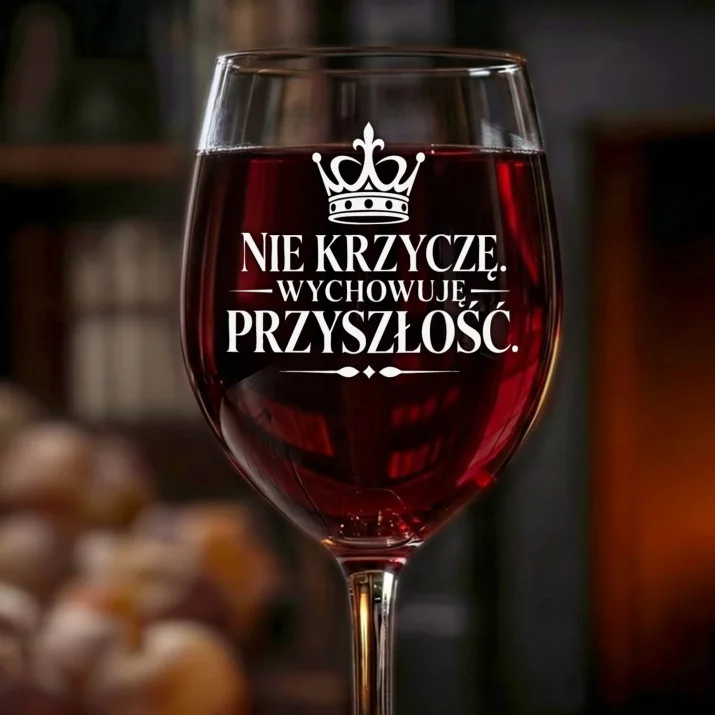 Kieliszek Do Wina Na Dzień Matki Prezent Dla Mamy Kobiety: Wychowuję Przyszłość Kieliszek Do Wina Na Dzień Matki Prezent Dla Mamy Kobiety: Wychowuję Przyszłość