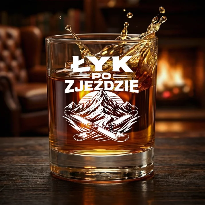 Szklanka Do Whisky Dla Narciarza Prezent Dla Mężczyzny: Łyk Po Zjeździe Szklanka Do Whisky Dla Narciarza Prezent Dla Mężczyzny: Łyk Po Zjeździe
