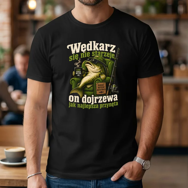 Koszulka Męska Dla Wędkarza Prezent Dla Mężczyzny: Wędkarz Się Nie