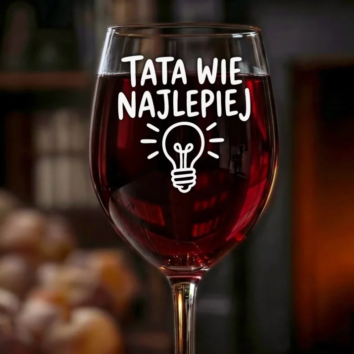 Kieliszek Do Wina Dla Taty Prezent Na Dzień Ojca Dla Mężczyzny: Tata Wie Najlepiej
