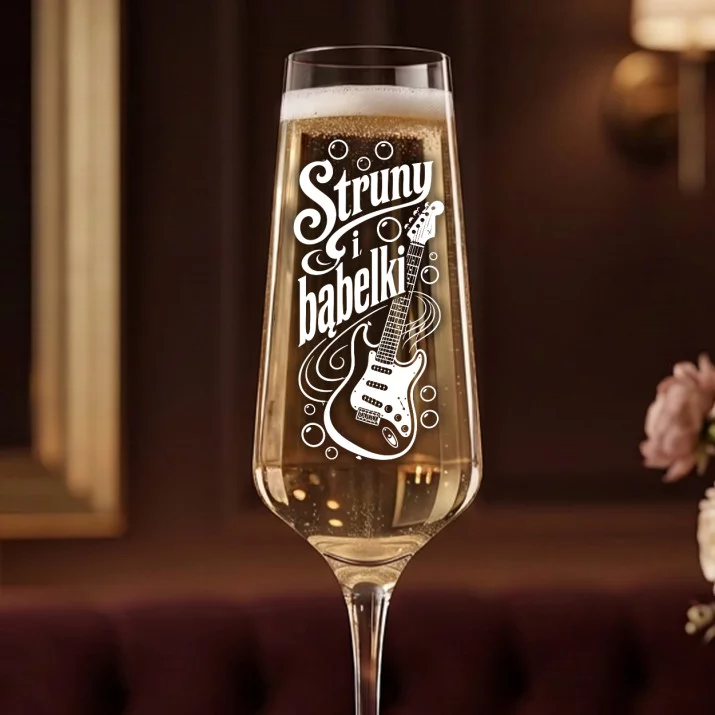 Kieliszek Do Szampana Z Grawerem Dla Gitarzysty Prezent Dla Mężczyzny: Strunowy Toast