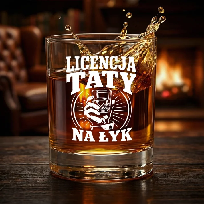 Szklanka Do Whisky Na Dzień Ojca Prezent Dla Taty Mężczyzny: Licencja Taty Na Łyk