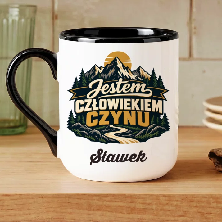 Kubek Personalizowany Na Gwiazdkę Prezent Dla Mężczyzny: Jestem Człowiekiem Czynu Kubek Personalizowany Na Gwiazdkę Prezent Dla Mężczyzny: Jestem Człowiekiem Czynu
