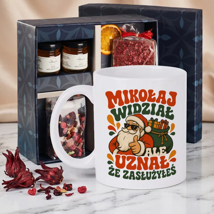 Zestaw Prezenowy Z Kubkiem Na Mikołaja: Mikołaj: Zasłużyłeś Zestaw Prezenowy Z Kubkiem Na Mikołaja: Mikołaj: Zasłużyłeś