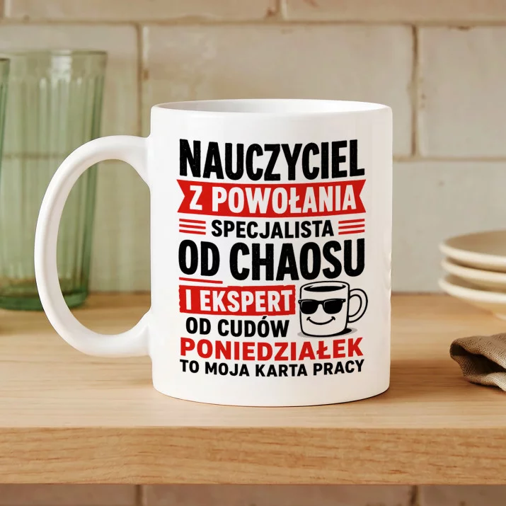 Kubek Z Nadrukiem Na Dzień Nauczyciela Prezent Dla Nauczyciela Mężczyzny: Nauczyciel Z Powołania Kubek Z Nadrukiem Na Dzień Nauczyciela Prezent Dla Nauczyciela Mężczyzny: Nauczyciel Z Powołania