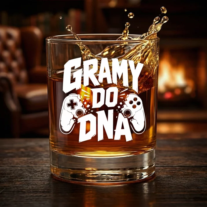 Szklanka Do Whisky Dla Gamera Prezent Dla Mężczyzny: Gramy Do Dna Szklanka Do Whisky Dla Gamera Prezent Dla Mężczyzny: Gramy Do Dna