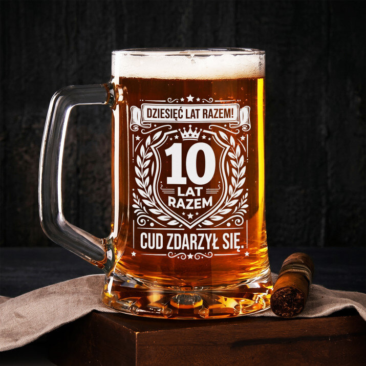 Kufel Na 10 Rocznicę Ślubu Prezent Dla Mężczyzny: 10 Lat Razem Cud