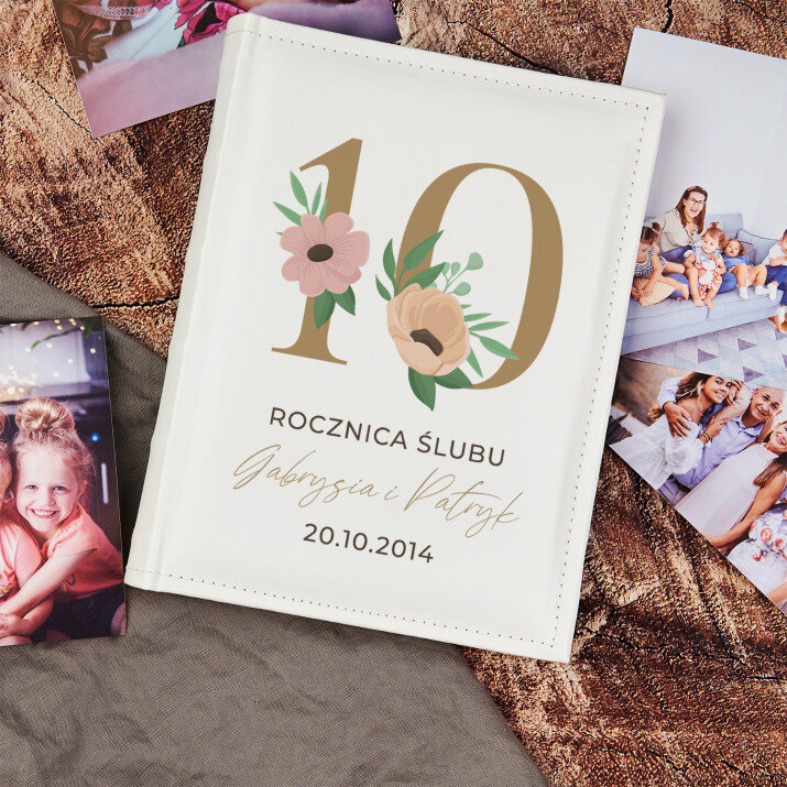 10 rocznica ślubu kwiaty - Personalizowany Album na zdjęcia