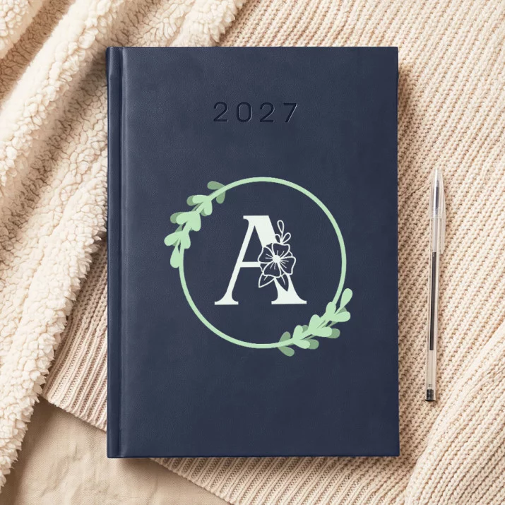 Monogram w kole kwiaty - Kalendarz