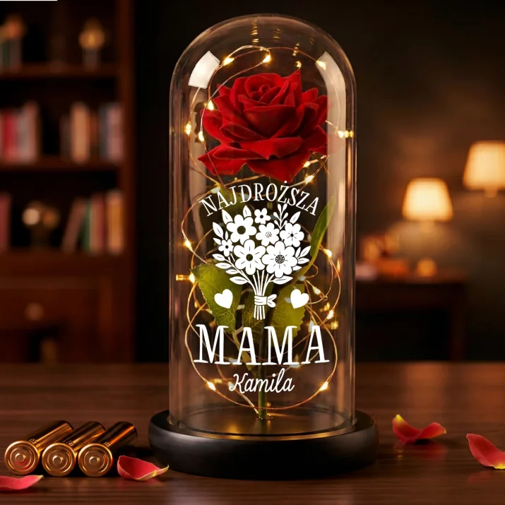 Najdroższa mama - Wieczna róża w szkle Najdroższa mama - Wieczna róża w szkle