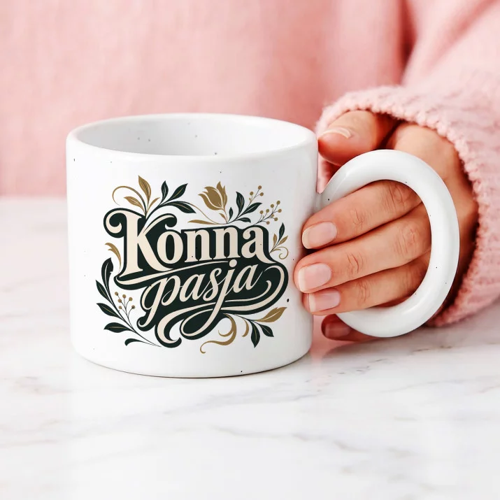 Kubek Z Okrągłym Uchem Dla Koniary Prezent Dla Kobiety: Botaniczna Konna Kubek Z Okrągłym Uchem Dla Koniary Prezent Dla Kobiety: Botaniczna Konna